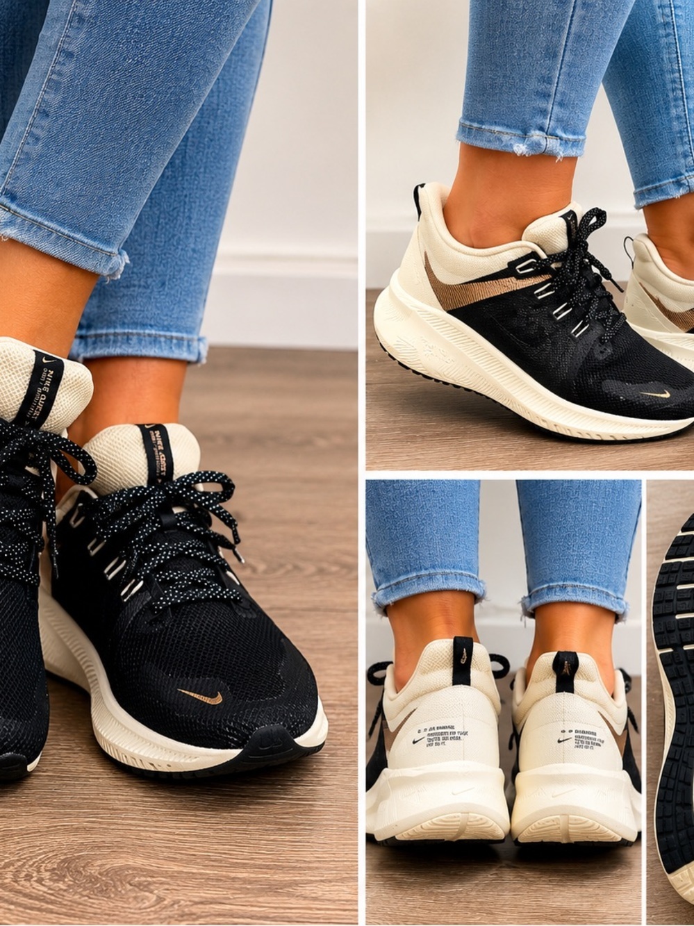 Nike Women’s Black, Cream & Gold Running Sneakers